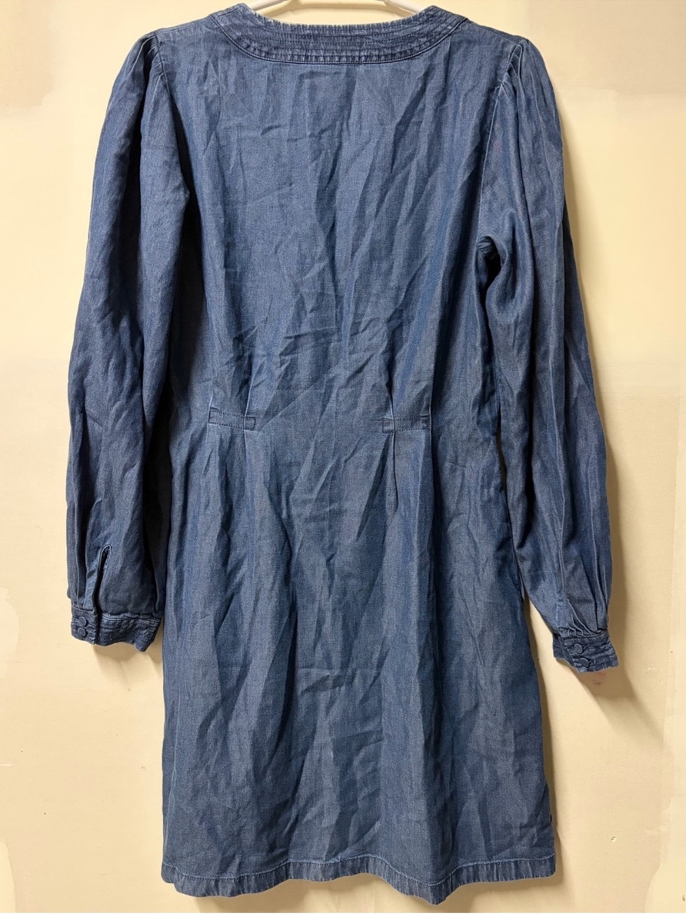 Madewell Denim Button Front Mini Dress Chambray Pleated fit n flare - Picture 6 of 7